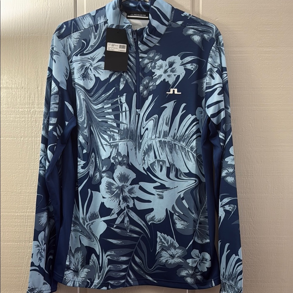 J.Lindeberg EMANUEL PRINT MID LAYER Pullover size Large NWT
